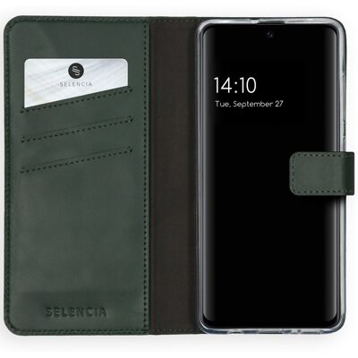 Selencia Étui Portefeuille En Cuir Véritable Pour Samsung Galaxy A51 - Vert - Publicité Selencia Étui Portefeuille En Cuir Véritable Pour Samsung Galaxy A51 - Vert - Publicité