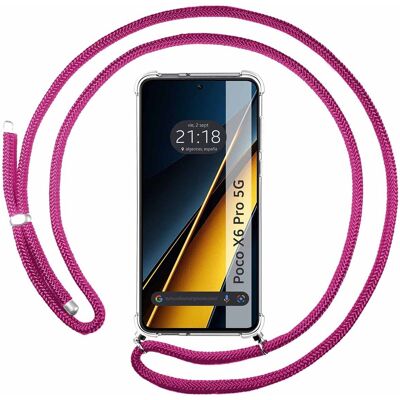 Coque Suspendue Transparente pour Xiaomi Poco X6 Pro 5G Rose Fuchsia - Étui Téléphone - Publicité Coque Suspendue Transparente pour Xiaomi Poco X6 Pro 5G Rose Fuchsia - Étui Téléphone - Publicité