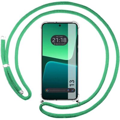 Coque Xiaomi 13 5G Verte - Antichocs, avec Lanière - Publicité Coque Xiaomi 13 5G Verte - Antichocs, avec Lanière - Publicité