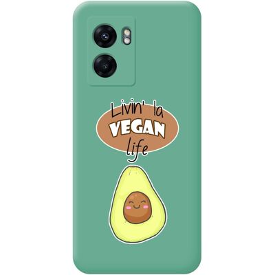 Tumundosmartphone Housse En Silicone Liquide Verte Pour Oppo A77 5g Design Vegan Life Dessins - Publicité Tumundosmartphone Housse En Silicone Liquide Verte Pour Oppo A77 5g Design Vegan Life Dessins - Publicité