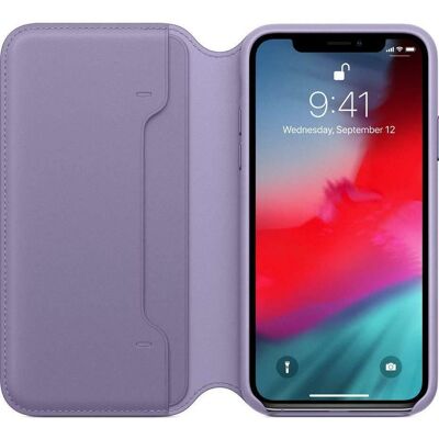 Coque Folio En Cuir D'Apple Iphone Xs Originale - Lilas Violet - Neuf - Publicité Coque Folio En Cuir D'Apple Iphone Xs Originale - Lilas Violet - Neuf - Publicité