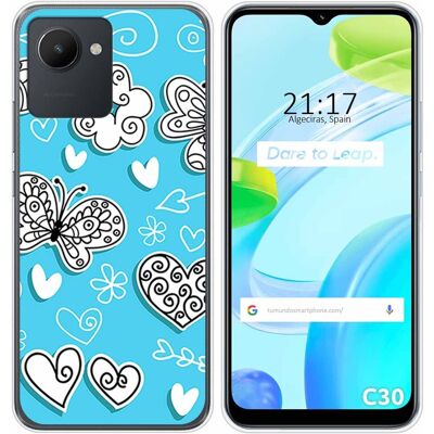 Tumundosmartphone Housse En Silicone Pour Realme C30 Design Papillons Dessins - Publicité Tumundosmartphone Housse En Silicone Pour Realme C30 Design Papillons Dessins - Publicité