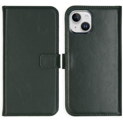 Selencia Étui Portefeuille En Cuir Véritable Pour Apple Iphone 15 Plus - Vert - Publicité Selencia Étui Portefeuille En Cuir Véritable Pour Apple Iphone 15 Plus - Vert - Publicité
