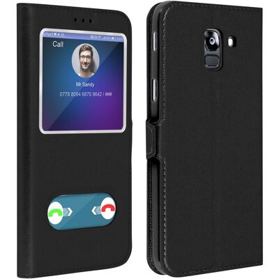 Coque à double fenêtre pour Samsung Galaxy J6 - Avizar - Publicité Coque à double fenêtre pour Samsung Galaxy J6 - Avizar - Publicité