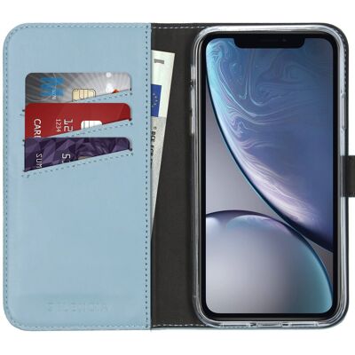 Selencia Étui Portefeuille En Cuir Véritable Pour Apple Iphone Xr - Air Blue - Publicité Selencia Étui Portefeuille En Cuir Véritable Pour Apple Iphone Xr - Air Blue - Publicité