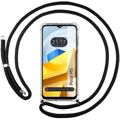 Tumundosmartphone Housse Suspendue Transparente Pour Xiaomi Poco M5 Avec Cordon Noir - Publicité Tumundosmartphone Housse Suspendue Transparente Pour Xiaomi Poco M5 Avec Cordon Noir - Publicité