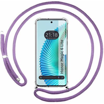 Coque Antichoc Violette avec Cordon pour Honor Magic 6 Lite 5G - Publicité Coque Antichoc Violette avec Cordon pour Honor Magic 6 Lite 5G - Publicité