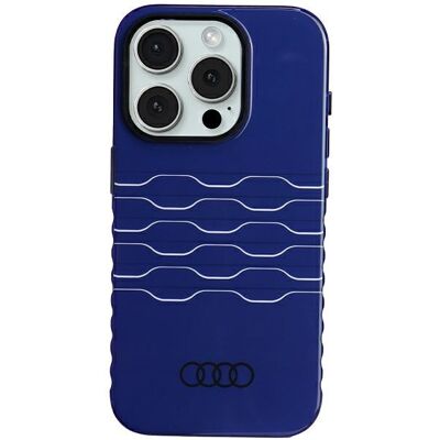 Coque rigide Audi iPhone 15 Pro - Bleu marine MagSafe - Publicité Coque rigide Audi iPhone 15 Pro - Bleu marine MagSafe - Publicité