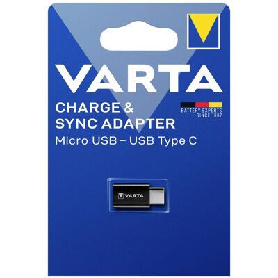 Adaptateur Micro-USB Varta Micro-USB à USB Type C - Charge & Sync - Publicité Adaptateur Micro-USB Varta Micro-USB à USB Type C - Charge & Sync - Publicité