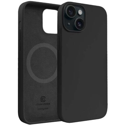 Crong Coque En Silicone Pour Iphone 15 Plus Avec Anneau Magnétique Noir - Publicité Crong Coque En Silicone Pour Iphone 15 Plus Avec Anneau Magnétique Noir - Publicité