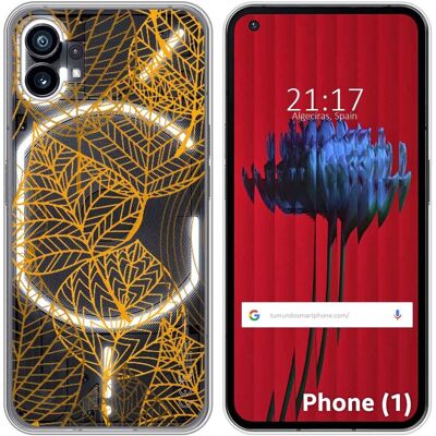 Tumundosmartphone Housse En Silicone Transparent Pour Nothing Phone 1 Design Feuilles Dessins - Publicité Tumundosmartphone Housse En Silicone Transparent Pour Nothing Phone 1 Design Feuilles Dessins - Publicité