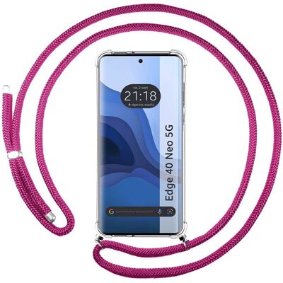 Coque à l'épreuve des chocs rose fuchsia pour Motorola Edge 40 Neo 5G - Publicité Coque à l'épreuve des chocs rose fuchsia pour Motorola Edge 40 Neo 5G - Publicité