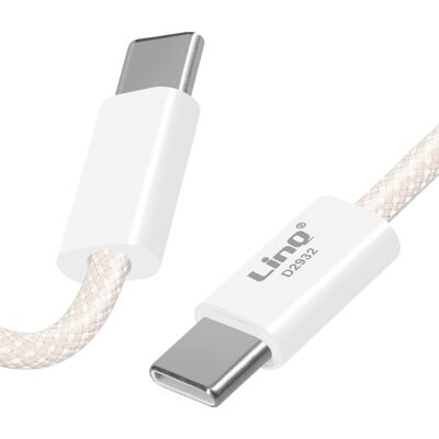 Linq Câble Usb-C Vers Usb-C 60w Charge Et Synchronisation 3 Mètres Blanc - Publicité Linq Câble Usb-C Vers Usb-C 60w Charge Et Synchronisation 3 Mètres Blanc - Publicité