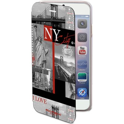 Coque portefeuille Akashi New York iPhone 7/8 - Porte-cartes, Drapeau USA, Multicolore - Publicité Coque portefeuille Akashi New York iPhone 7/8 - Porte-cartes, Drapeau USA, Multicolore - Publicité