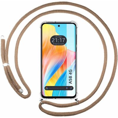 Coque suspendue transparente pour Oppo A58 4G avec cordon Camel - Publicité Coque suspendue transparente pour Oppo A58 4G avec cordon Camel - Publicité