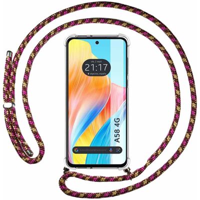Coque Rose et Dorée pour Oppo A58 4G - Étui Antichoc - Publicité Coque Rose et Dorée pour Oppo A58 4G - Étui Antichoc - Publicité