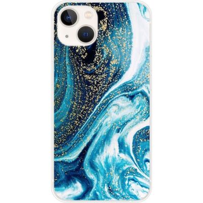 1001 COQUES - iPhone 13 Case - Marble Blue Glitter Transparent - Publicité 1001 COQUES - iPhone 13 Case - Marble Blue Glitter Transparent - Publicité