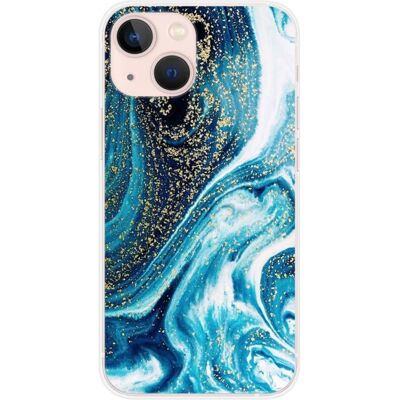 1001coques iPhone 13 Mini - Silicone Marble Bleu - Coque - Publicité 1001coques iPhone 13 Mini - Silicone Marble Bleu - Coque - Publicité