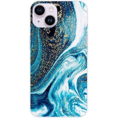 1001coques Iphone 15 Marbre Bleu Pailleté Étui Silicone - Publicité 1001coques Iphone 15 Marbre Bleu Pailleté Étui Silicone - Publicité