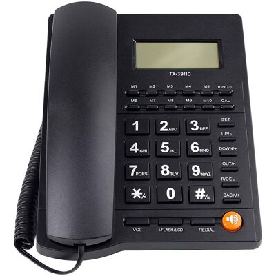Avizar Téléphone Fixe Filaire Multifonction Avec Écran Lcd / Touches M1 À M10 - Publicité Avizar Téléphone Fixe Filaire Multifonction Avec Écran Lcd / Touches M1 À M10 - Publicité