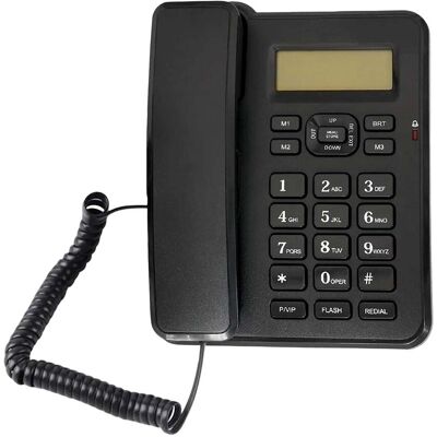 Avizar Téléphone Fixe Filaire Avec Haut-Parleur - Numérotation Rapide - Écran Lcd, Noir - Publicité Avizar Téléphone Fixe Filaire Avec Haut-Parleur - Numérotation Rapide - Écran Lcd, Noir - Publicité