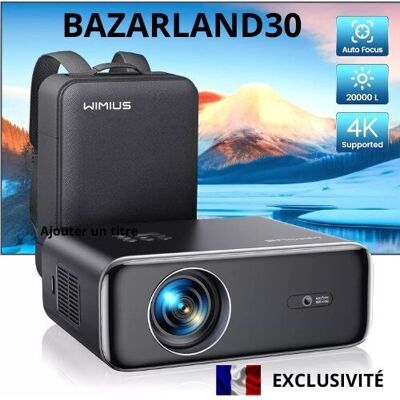 Vidéoprojecteur Wimius Bluetooth 5.2 Wifi-6 Full Hd 1080p Auto-Focus 4k 850 Ansi - Publicité Vidéoprojecteur Wimius Bluetooth 5.2 Wifi-6 Full Hd 1080p Auto-Focus 4k 850 Ansi - Publicité