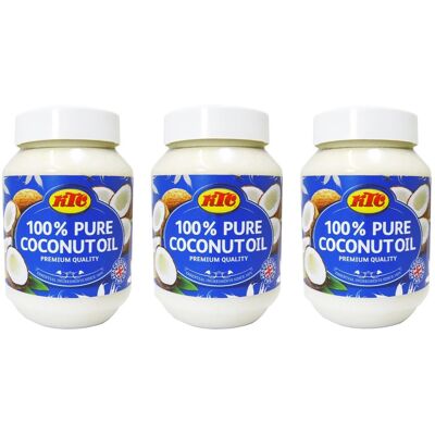 Ktc - Huile De Noix De Coco Pure - Multi-Usage - 3 X 500 Ml - Publicité Ktc - Huile De Noix De Coco Pure - Multi-Usage - 3 X 500 Ml - Publicité