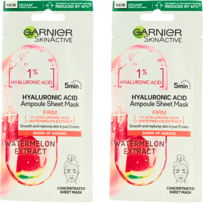 2 X Masque En Feuille D'Ampoule Ferme À L'Acide Hyaluronique Garnier +... Publicité 2 X Masque En Feuille D'Ampoule Ferme À L'Acide Hyaluronique Garnier +... Publicité