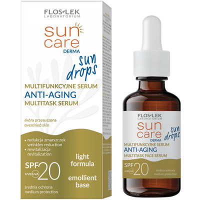 FlosLek Laboratorium Sun Care Derma Sun Drops - Sérum solaire SPF 20 - Publicité FlosLek Laboratorium Sun Care Derma Sun Drops - Sérum solaire SPF 20 - Publicité