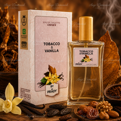 Prady - Tobacco & Vanilla - Unisexe - 90ml - Eau de Toilette - Publicité Prady - Tobacco & Vanilla - Unisexe - 90ml - Eau de Toilette - Publicité