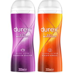 Durex - Lot De 2 Gels De Massage Lubrifiants Douceur À Base D'Eau 2 X 200 Ml - Publicité Durex - Lot De 2 Gels De Massage Lubrifiants Douceur À Base D'Eau 2 X 200 Ml - Publicité