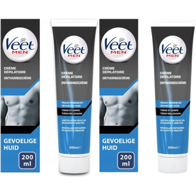 Crème Dépilatoire Veet Men Pour Peaux Sensibles 200 Ml X 2 Pièces - Publicité Crème Dépilatoire Veet Men Pour Peaux Sensibles 200 Ml X 2 Pièces - Publicité