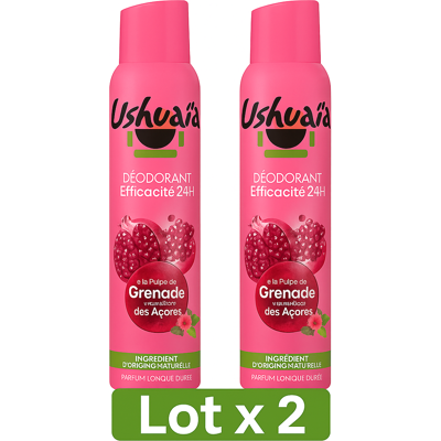 Lot 2 Déodorants Ushuaïa Grenade Des Acores Parfum Longue Durée 2 X 200ml - Publicité Lot 2 Déodorants Ushuaïa Grenade Des Acores Parfum Longue Durée 2 X 200ml - Publicité