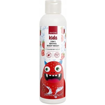 Avon Kids Gel Douche Et Bain Liquide 2 En 1 À La Fraise 200 Ml - Publicité Avon Kids Gel Douche Et Bain Liquide 2 En 1 À La Fraise 200 Ml - Publicité