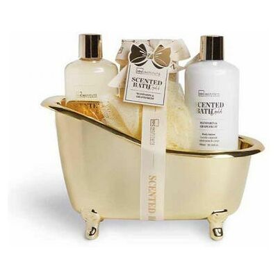 Idc Institute Set Cadeau Femme Gold Gel Douche Crème Corps Sels Bain Et Éponge - Publicité Idc Institute Set Cadeau Femme Gold Gel Douche Crème Corps Sels Bain Et Éponge - Publicité