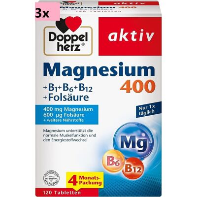 Queisser Pharma GmbH & Co. KG DOPPELHERZ Magnesium 400 mg - Comprimés - Publicité Queisser Pharma GmbH & Co. KG DOPPELHERZ Magnesium 400 mg - Comprimés - Publicité