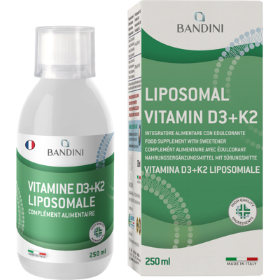 Bandini - Vitamin D3 K2 Liposomal - 250ml - Complément alimentaire - Publicité Bandini - Vitamin D3 K2 Liposomal - 250ml - Complément alimentaire - Publicité