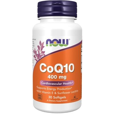 NOW Foods CoQ10 avec Vitamine E & Lécithine de Tournesol - Soutien Énergie 400mg - 30 Softgels - Publicité NOW Foods CoQ10 avec Vitamine E & Lécithine de Tournesol - Soutien Énergie 400mg - 30 Softgels - Publicité