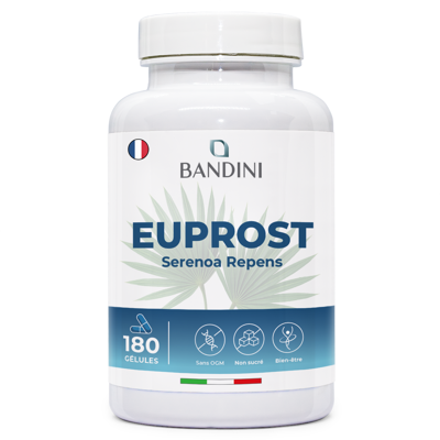 Bandini® Euprost 180 Gélules Serenoa Repens, Zinc, Vit. D3 & B6 Hommes - Publicité Bandini® Euprost 180 Gélules Serenoa Repens, Zinc, Vit. D3 & B6 Hommes - Publicité
