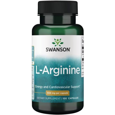 Swanson L-Arginine 500 mg 100 Capsules - Supplément d'Acides Aminés - Publicité Swanson L-Arginine 500 mg 100 Capsules - Supplément d'Acides Aminés - Publicité