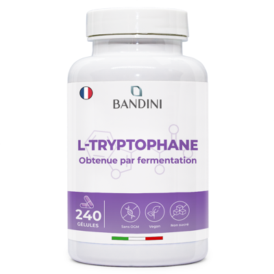Bandini® L-Tryptophane 240 Gélules (8 Mois) - Relaxant Pour Le Sommeil - Vegan - Publicité Bandini® L-Tryptophane 240 Gélules (8 Mois) - Relaxant Pour Le Sommeil - Vegan - Publicité