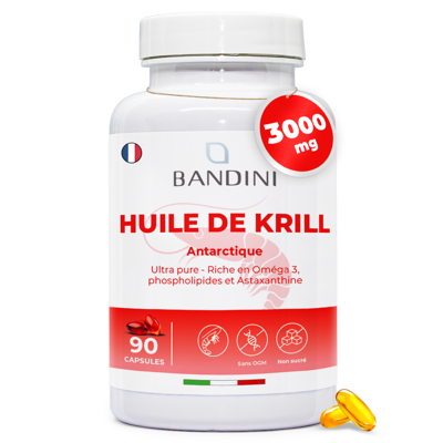 Bandini - Antarctic Krill Oil 3000mg - Omega 3 - 90 capsules - Publicité Bandini - Antarctic Krill Oil 3000mg - Omega 3 - 90 capsules - Publicité