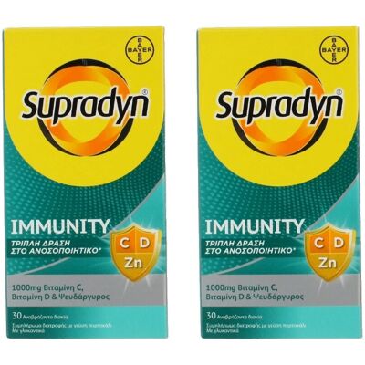 Bayer Supradyn Immunité - Vitamine C, D & Zinc en Comprimés Effervescents - Publicité Bayer Supradyn Immunité - Vitamine C, D & Zinc en Comprimés Effervescents - Publicité