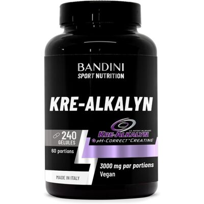 Bandini® Kre-Alkalyn® 240 Capsules - Créatine Alcaline Tamponnée - Booster - Publicité Bandini® Kre-Alkalyn® 240 Capsules - Créatine Alcaline Tamponnée - Booster - Publicité