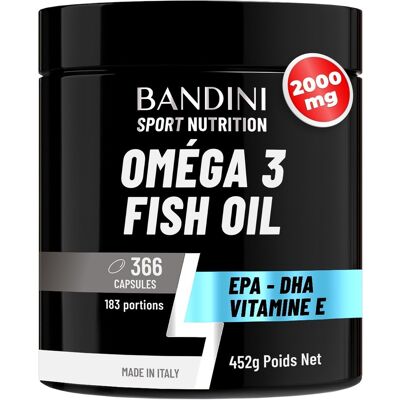 Bandini® Omega 3 Huile De Poisson 2000mg, 366 Gélules (180 Jours) 600mg Epa Dha - Publicité Bandini® Omega 3 Huile De Poisson 2000mg, 366 Gélules (180 Jours) 600mg Epa Dha - Publicité