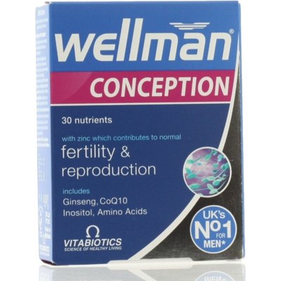 Vitabiotics Wellman Conception - Vitamines pour la Fertilité Masculine - 30 - Publicité Vitabiotics Wellman Conception - Vitamines pour la Fertilité Masculine - 30 - Publicité