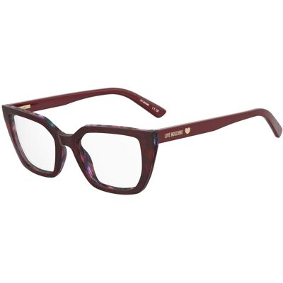 Moschino Love Lunettes Rectangulaires Bourgogne - Eyewear - Publicité Moschino Love Lunettes Rectangulaires Bourgogne - Eyewear - Publicité