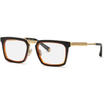Philipp Plein VPP158M 09TC Monture Lunettes Noir+AVANA - Eyewear Frames - Publicité Philipp Plein VPP158M 09TC Monture Lunettes Noir+AVANA - Eyewear Frames - Publicité