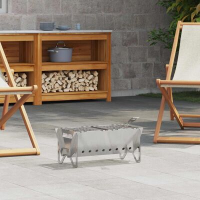 Foyer De Camping 42 X 22 X 18 Cm Acier Inoxydable Argenté Vidaxl - Publicité Foyer De Camping 42 X 22 X 18 Cm Acier Inoxydable Argenté Vidaxl - Publicité
