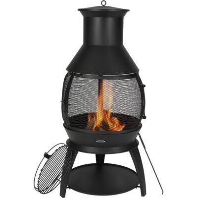 Vevor Cheminée Extérieur De Jardin 559 Mm Poêle À Bois De Patio Avec Grille - Publicité Vevor Cheminée Extérieur De Jardin 559 Mm Poêle À Bois De Patio Avec Grille - Publicité